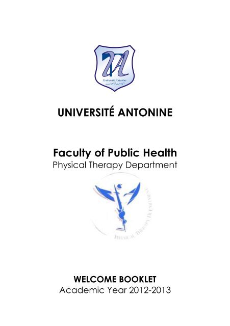 Livret Physio 2012-2013.pdf - UniversitÃ© Antonine, UPA Liban
