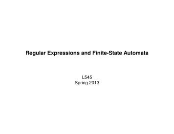 Regular Expressions and Finite-State Automata