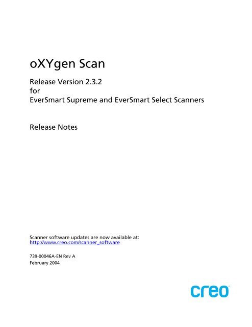 oXYgen 2.3.2 for EverSmart Supreme and EverSmart Select ... - Kodak