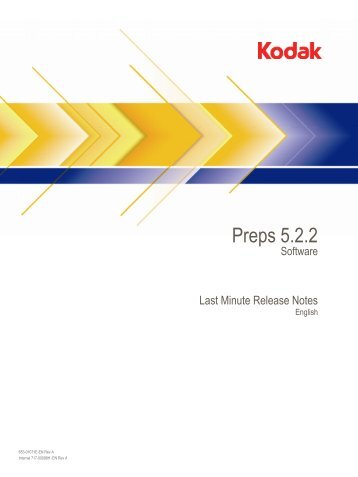 Preps 5.2.2 Last Minute Release Notes - Kodak
