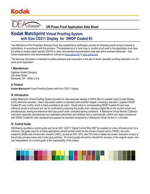 Kodak Matchprint Virtual Proofing 