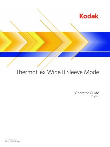 ThermoFlex Wide II Sleeve Mode Operator Guide - Kodak