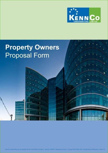 Property Owners Proposal Form - Kennco Underwriting