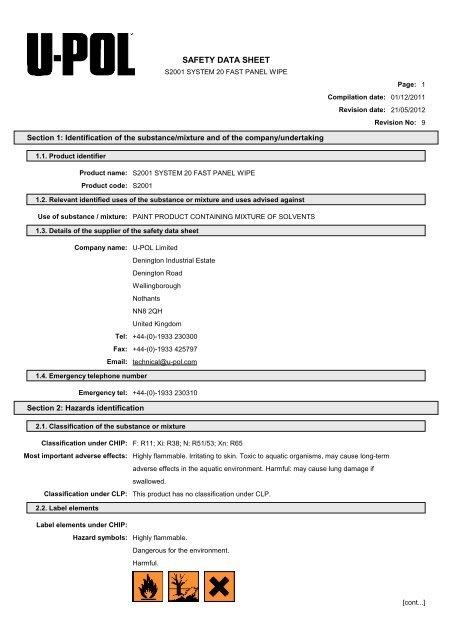 Material Safety Data Sheet - Movac Group Limited