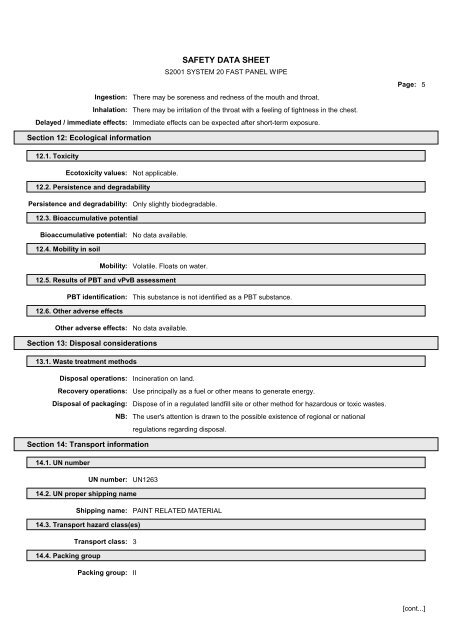 Material Safety Data Sheet - Movac Group Limited