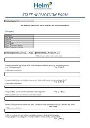 Staff application form (PDF) - Helm Training