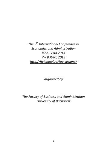 The 5 International Conference in Economics and ... - ITChannel