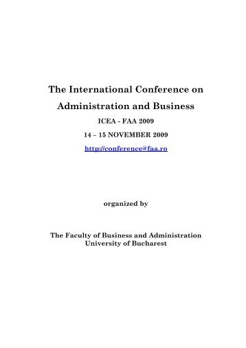 The International Conference on Administration and ... - ITChannel
