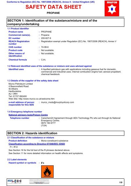 SAFETY DATA SHEET - Murco Petroleum