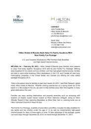 Hilton Hotels & Resorts Adds Value To Family Vacations With New ...