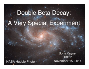 talk - International Workshop on Double Beta Decay and Neutrino