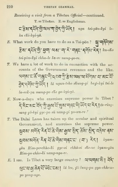 Grammar of colloquial Tibetan - learning tibetan