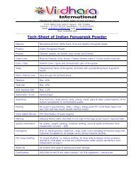 Quality Specifications of Indian Fenugreek Powder Ground Fenugreek by Virdhara International