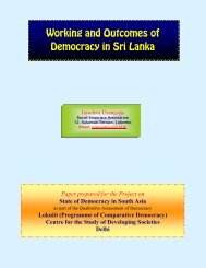 Working and Outcomes of Democracy in Sri Lanka - Democracy Asia