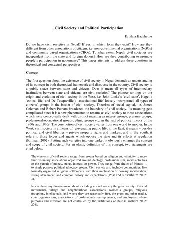 Civil Society and People's Participation - Democracy Asia
