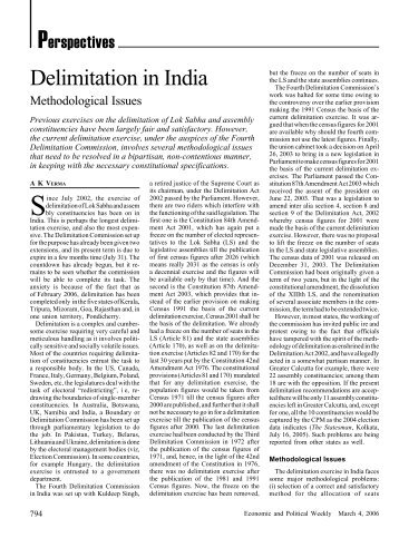 A.K. Verma Delimitation in India: Methodological ... - Democracy Asia