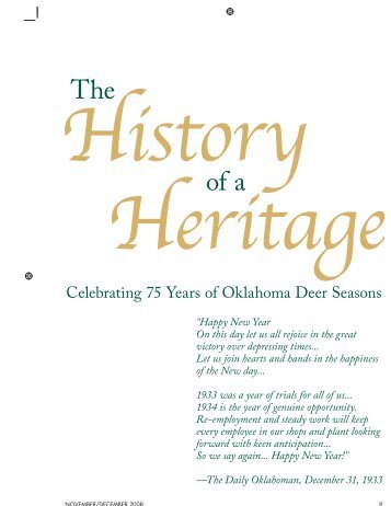 History of a Heritage (Oklahoma's First Deer Season)