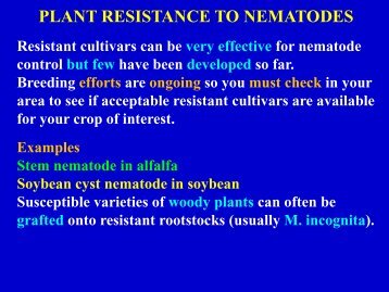 PLANT RESISTANCE TO NEMATODES
