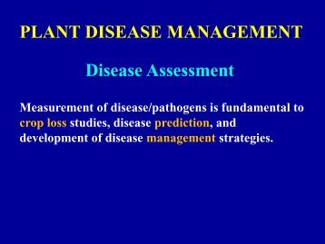 BOT 552: PLANT DISEASE MANAGEMENT