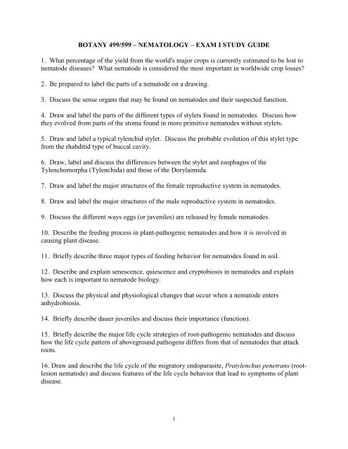 Draw and label the parts of the different parts for the ...
