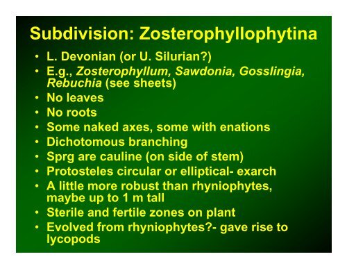 Origin of Land Plants (Embryophytes)