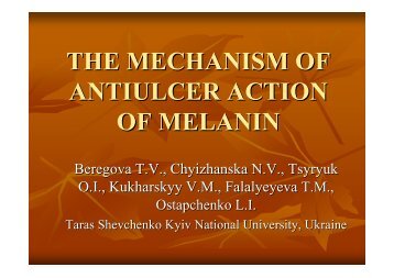 THE MECHANISM OF ANTIULCER ACTION OF MELANIN