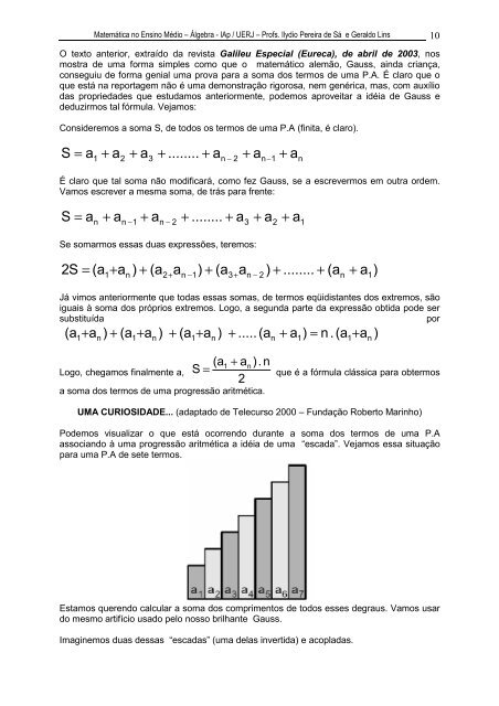 MatemÃ¡tica no Ensino MÃ©dio - parte de Ãlgebra - 2Âª sÃ©rie