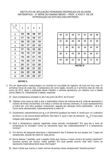 Matrizes - A Magia da MatemÃ¡tica