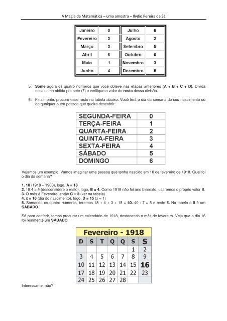 amostra do livro - A Magia da MatemÃ¡tica