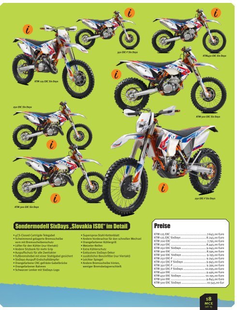 KTM SX und EXC Modelle 2016 / Onlineversion