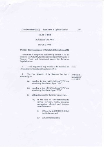 (S.I) 66 of 2012 - Seychelles Revenue Commission