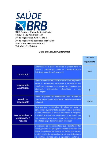 Guia de Leitura Contratual - atualizado em 11.02 ... - BRB SaÃºde