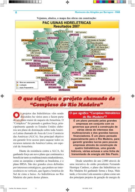 Cartilha de estudo - Movimento dos Atingidos por Barragens (MAB)