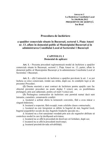Procedura de inchiriere a bunurilor imobile din domeniul public al ...