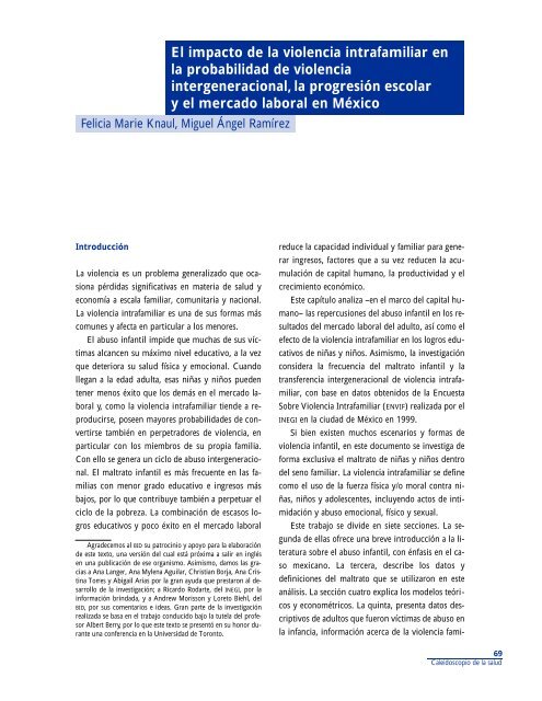 El impacto de la violencia intrafamiliar en la probabilidad de ... - PASA