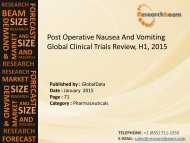 Post Operative Nausea And Vomiting Global Clinical Trials Review, H1, 2015: Market Growth, Key Drugs, Analysis