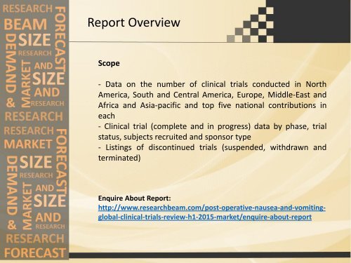 Post Operative Nausea And Vomiting Global Clinical Trials Review, H1, 2015: Market Growth, Key Drugs, Analysis