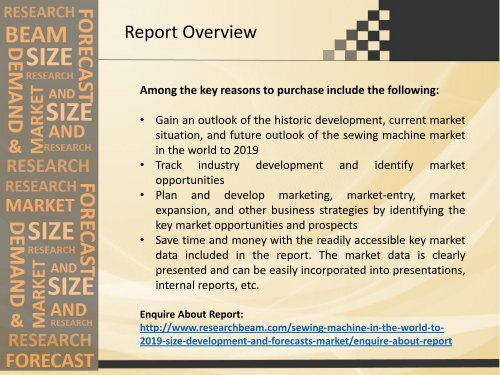 Sewing Machine Markets in the World to 2019 - Market Size, Trends, Key Industry, Development, and Forecasts