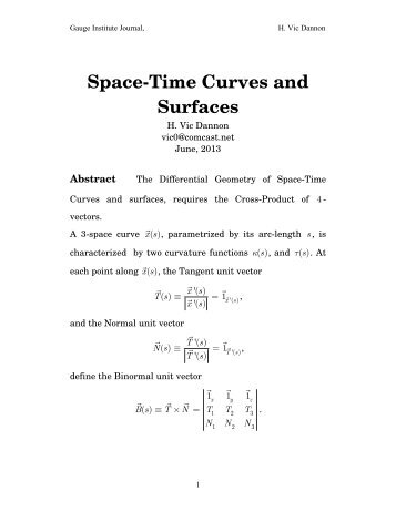 Space-Time Curves and Surfaces - Gauge-institute.org