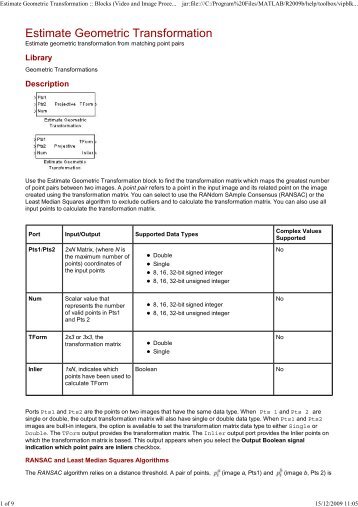 Estimate Geometric Transformation :: Blocks (Video and Image ...