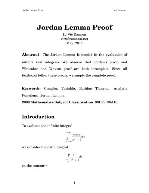 Jordan Lemma Proof - Gauge-institute.org