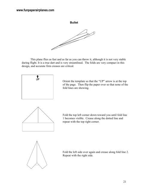 Bullet.pdf - Fun Paper Airplanes