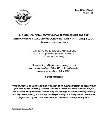 Manual on detailed technical specifications for the ATN/OSI ... - ICAO