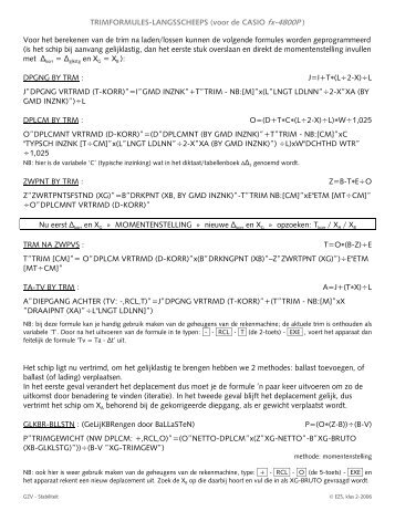 TRIMFORMULES-LANGSSCHEEPS VOOR DE CASIO fx-4800P