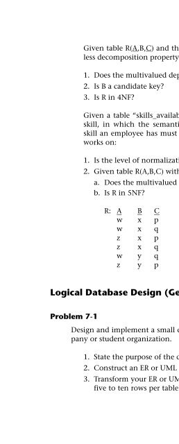 Database Modeling and Design