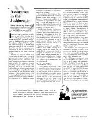 Assurance in the Judgment