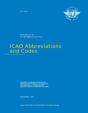 ICAO Abbreviations and Codes