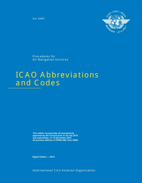 ICAO Abbreviations and Codes