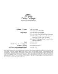 Mailing Address: Telephones: FAX: Contact us on ... - Delta College