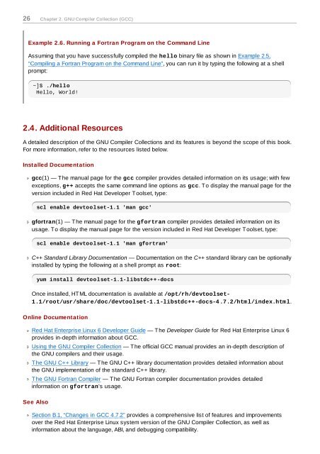 Red Hat Developer Toolset 1.x User Guide - Linux